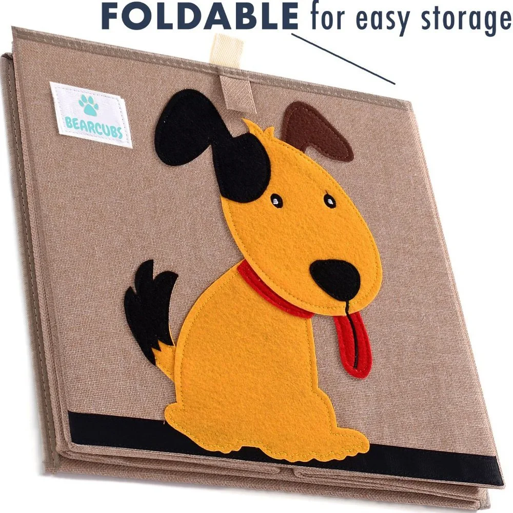 NWT Bearcubs Toy Box - Folding Canvas Small Cube Toy Chest for Toy Storage NEW